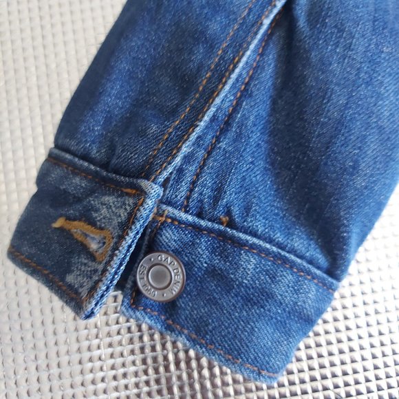 GAP Women Sherpa Lined Blue Denim Jacket Button Size XL - Picture 7 of 11